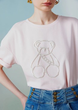 [수입명품ST여성의류] 240325-07OO TOP 2컬러 곰돌이 코튼 티셔츠